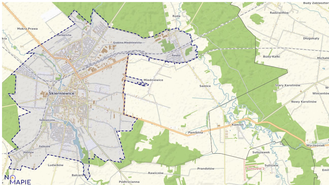 Mapa wyborów do sejmu Skierniewice
